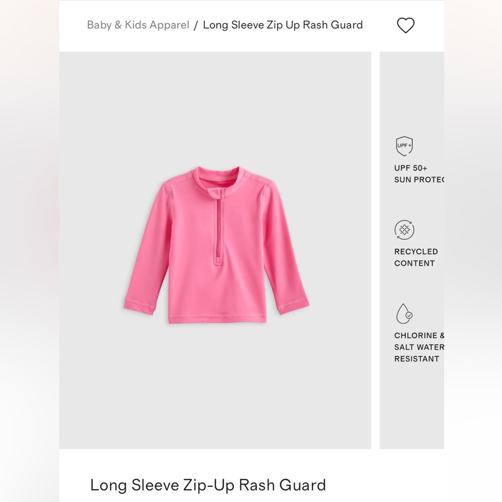 Quince Long Sleeve Zip-Up Rash Guard